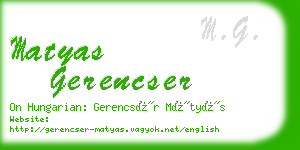 matyas gerencser business card